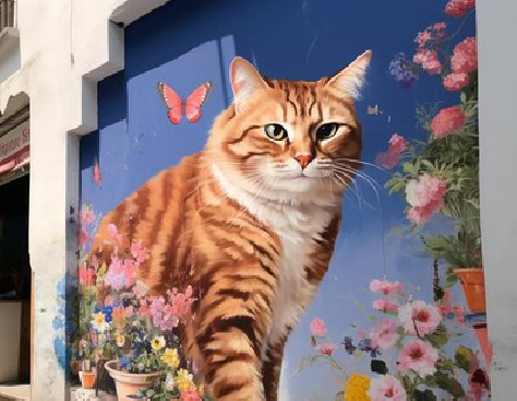 罗田自己绘制有个性的手绘墙