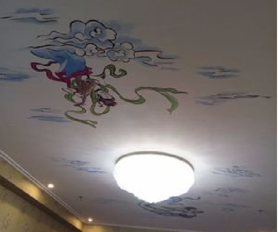 罗田如何快速绘制天花板上的手绘墙？